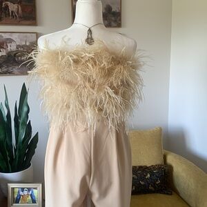 Misguided Feather Jumpsuit